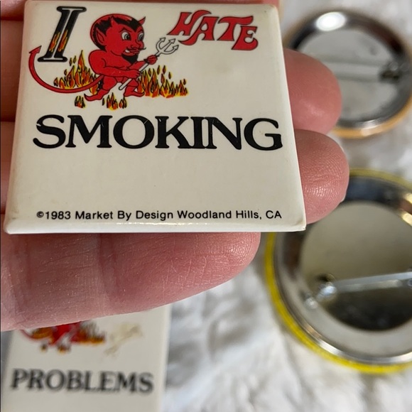 Vintage pins buttons Nikry Novelties I hate devil - Picture 8 of 8